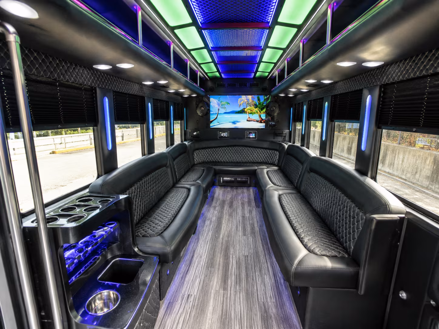 wichita falls 18 passenger party bus inside