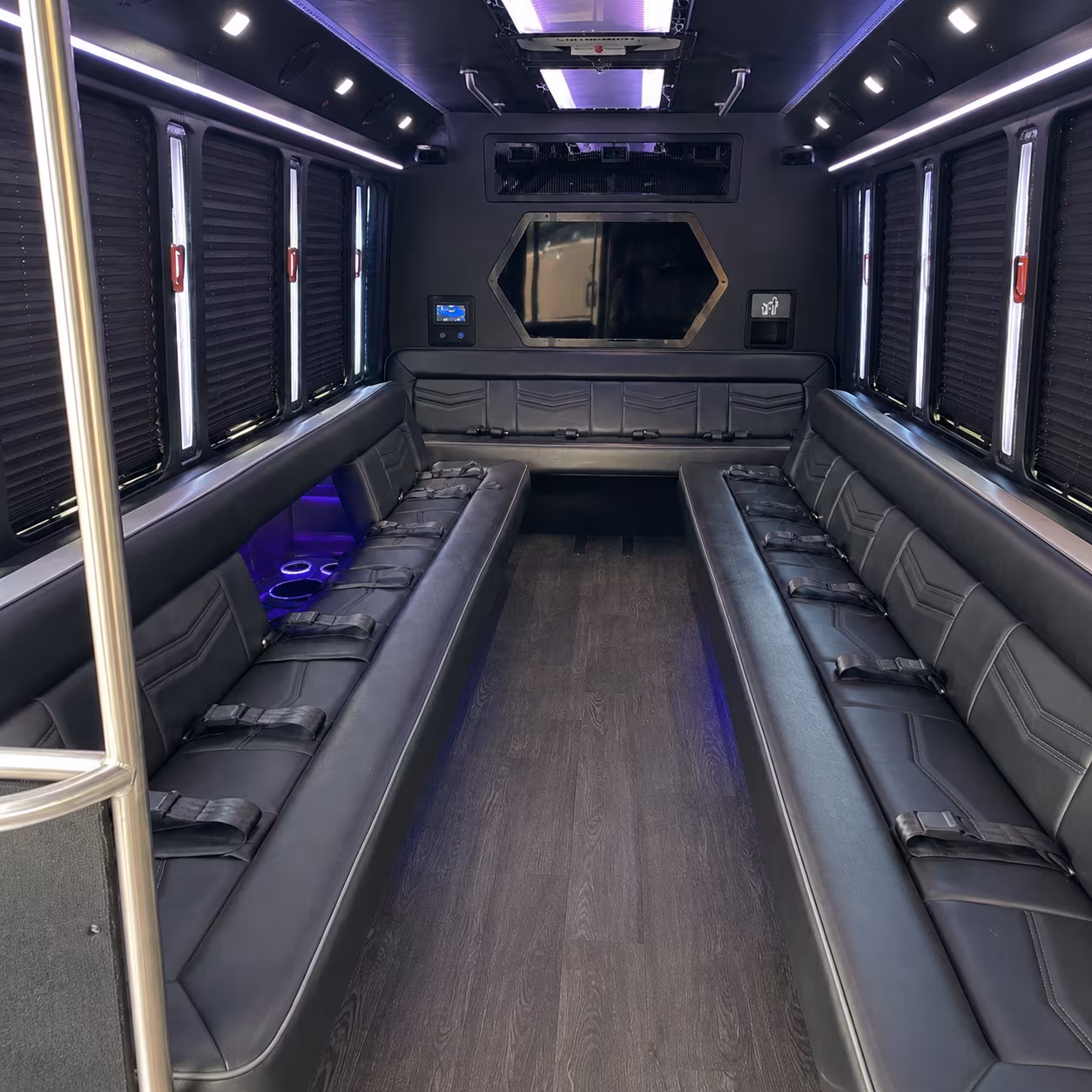 wichita falls 18 passenger party bus interior